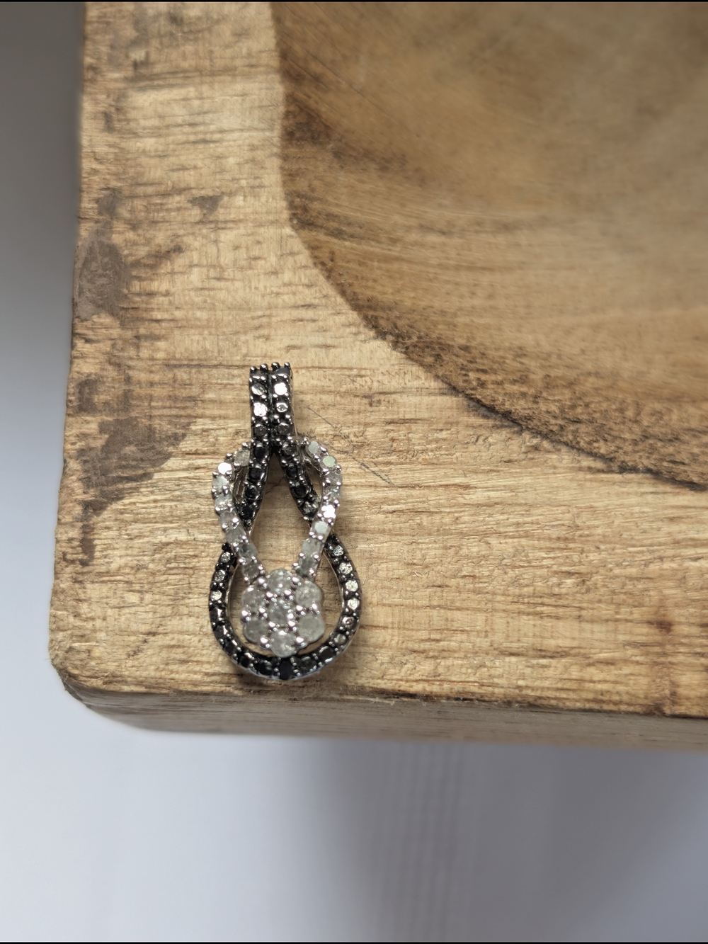 Sparkling Marcasite Diamond Sterling Silver Infinity Pendant Necklace
